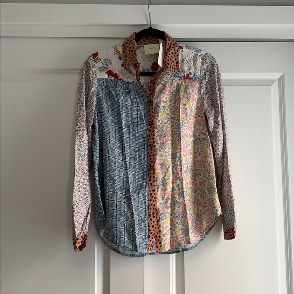 Boho button down shirt